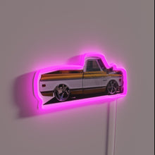 Charger l'image dans la galerie, Vintage 1972 Chevrolet C10 two-tone RGB neon truck sign art