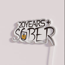Charger l'image dans la galerie, RGB Neon Sign Celebrating 20 Years of Sobriety and Recovery Journey
