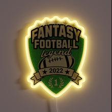 Charger l'image dans la galerie, Neon Championship Sign: 2022 Fantasy Football Legend Champion Illuminated Banner Decoration.