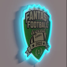 Charger l'image dans la galerie, Neon fantasy football championship winner display for the ultimate fan room.