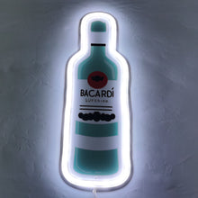 Charger l'image dans la galerie, Vibrant Bacardi bottle neon sign with RGB lighting, perfect for bar and home decor.