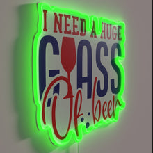 Charger l'image dans la galerie, Eye-catching neon bar decor featuring a giant beer glass design