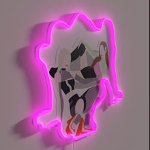 Charger l'image dans la galerie, RGB Neon Sign Featuring Aespa's Giselle and Ae Black Mamba Icon.