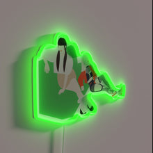 Charger l'image dans la galerie, Aespa icon neon sign featuring Giselle and members in color.