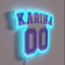 Charger l'image dans la galerie, Aesthetic Aespa Karina Varsity RGB Neon Sign for K-Pop Fans