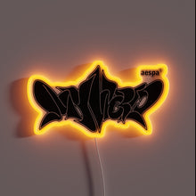 Charger l'image dans la galerie, Vibrant AESPA My World logo in radiant RGB neon lights