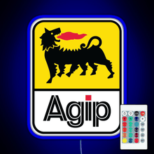 Charger l'image dans la galerie, AGIP Lubricants Logo 1968 1998 RGB neon sign remote
