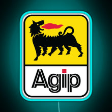 Charger l'image dans la galerie, AGIP Lubricants Logo 1968 1998 RGB neon sign lightblue