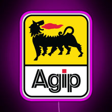 Charger l'image dans la galerie, AGIP Lubricants Logo 1968 1998 RGB neon sign  pink