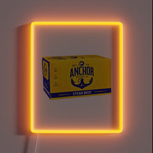 Charger l'image dans la galerie, Neon lit anchor steam logo with vibrant RGB color accents
