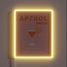 Charger l'image dans la galerie, Aperol Spritz cocktail drinks illuminated by retro art pink glow