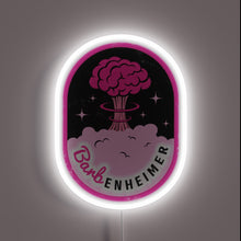 Charger l'image dans la galerie, Barbenheimer neon sign – bold pink atomic cloud with playful retro vibe.