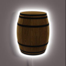 Charger l'image dans la galerie, RGB Neon Sign: Illuminated Wood Barrels for Wine and Beer Decor