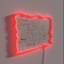 Charger l'image dans la galerie, RGB Neon Sign: Bartender's Cocktail Crafting Guide Illuminated Wall Decoration