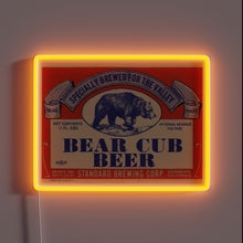 Charger l'image dans la galerie, Vintage Bear Cub Beer neon sign with bear illustration.