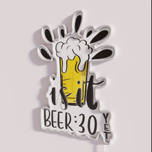 Charger l'image dans la galerie, RGB neon beer bar decoration with countdown timer illuminated sign.