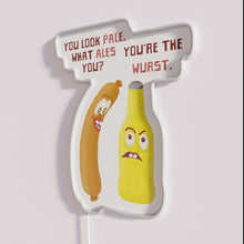 Charger l'image dans la galerie, Laughing at German brew culture with colorful beer ale bratwurst pun.