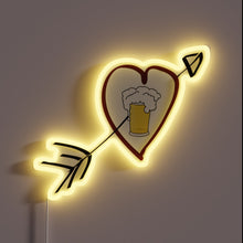 Charger l'image dans la galerie, Neon bar decor featuring colorful beer-inspired love heart design