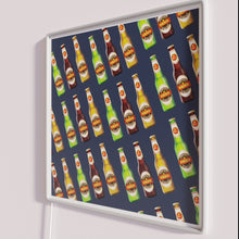 Charger l'image dans la galerie, Eye-catching beer bottle pattern with vibrant RGB neon lighting accent