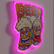 Charger l'image dans la galerie, Laughing friends and beer buddies illuminated in colorful cartoon style.