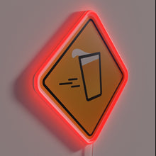 Charger l'image dans la galerie, Warning Sign for Designated Drinking Areas with Colorful Glow Effect