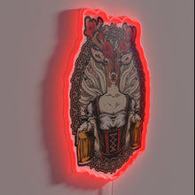 Charger l'image dans la galerie, Humoristic Wall Sign with Rainbow Colored Deer and Beer Logo