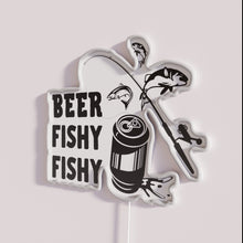 Charger l'image dans la galerie, Eye-catching LED neon bar decor featuring beer fishy humor signage
