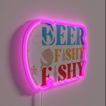 Charger l'image dans la galerie, Neon beer bar decor with colorful fishy fun graphics