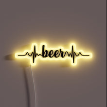Charger l'image dans la galerie, Vibrant RGB neon sign featuring an ECG heartbeat pattern