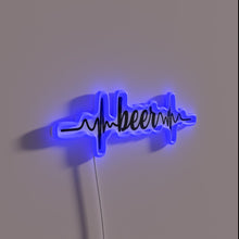 Charger l'image dans la galerie, Modern Bar Decor with Ironic 'Beer Heartbeat' ECG Design Sign