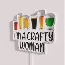 Charger l'image dans la galerie, Neon bar decor funny craft beer drinking woman themed sign