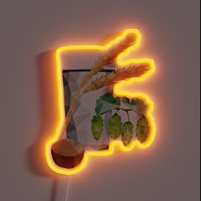 Charger l'image dans la galerie, Colorful Beer Ingredient Sign with Vibrant RGB Neon Glow Effects