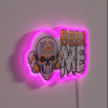 Charger l'image dans la galerie, RGB Neon Sign Celebrating Day of the Dead with Beer