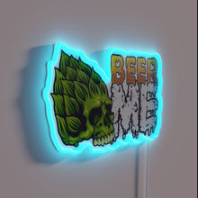 Charger l'image dans la galerie, RGB Neon Sign Featuring a Hopping Good Beer Skeleton Design