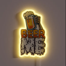 Charger l'image dans la galerie, A skeleton's beer-loving hand holds up a glowing beer mug.