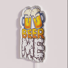 Charger l'image dans la galerie, RGB Neon Beer Sign with Two Glasses Drinking Beer Bar Decor