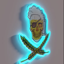 Charger l'image dans la galerie, Neon RGB Lighted Pirate Skull Beer Sign for Home Bars