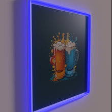 Charger l'image dans la galerie, Traditional German beer bar decor with vibrant Oktoberfest theme lighting.