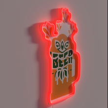 Charger l'image dans la galerie, Neon beer mug sign in vibrant orange and RGB colors.