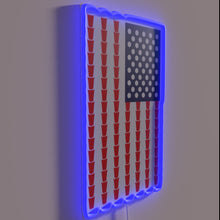 Charger l'image dans la galerie, Neon bar decor featuring an American flag design with color-changing.