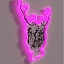 Charger l'image dans la galerie, Vibrant neon beer sign in RGB colors with LED lighting.