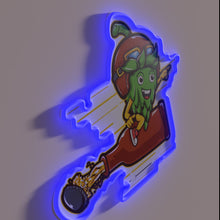 Charger l'image dans la galerie, Galactic Beer Bar Sign Featuring Hops and Rocket Neon Accents
