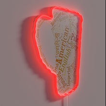 Charger l'image dans la galerie, Vibrant neon beer word cloud sign for home bar decor.