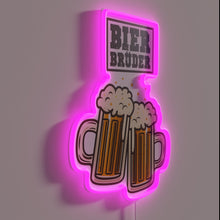 Charger l'image dans la galerie, Vibrant 'Bier Bruder' German beer brother bar themed neon sign