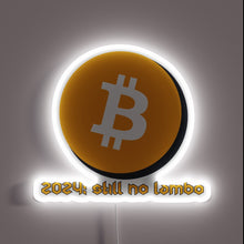 Charger l'image dans la galerie, Bitcoin enthusiast's humorous desk decoration featuring a neon lamborghini logo
