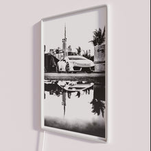 Charger l'image dans la galerie, Retro style black and white Lamborghini neon logo display decoration