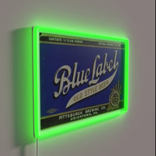 Charger l'image dans la galerie, Vintage Inspired Blue Label Old Style Beer Neon Sign Decor