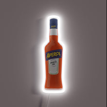 Charger l'image dans la galerie, Neon sign shaped like a bottle of Aperol with white glow.