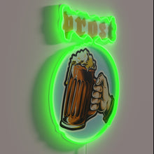 Charger l'image dans la galerie, Prost! Vibrant Neon Sign Illuminates Bottom Up Beer Garden Spirit.