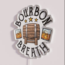 Charger l'image dans la galerie, Bourbon lover's neon decoration featuring colorful RGB whiskey breath effects